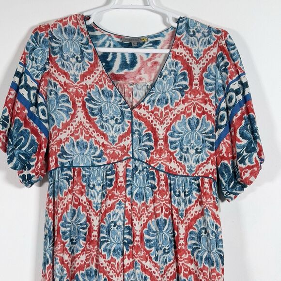 Figueroa & Flower Midi Dress Womens Sz XL Floral Belted Short Sleeve Boho - Picture 2 of 13